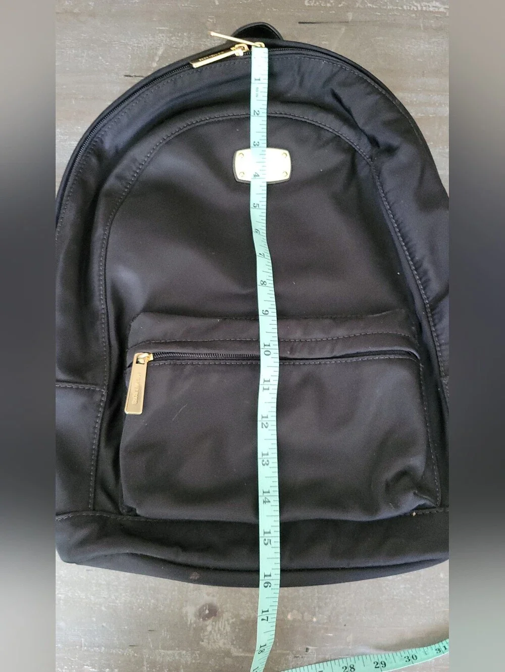 Michael Kors Black Nylon Backpack with Gold Accents